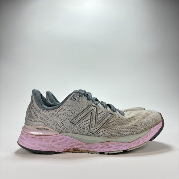 New Balance Fresh Foam 880v11 Gray Pink Low Top Running Shoes Women's Size 7 - Picture 1 of 12